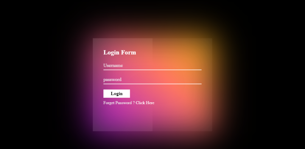 Gradient animation login form