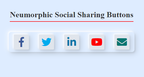 neumorphic social sharing buttons