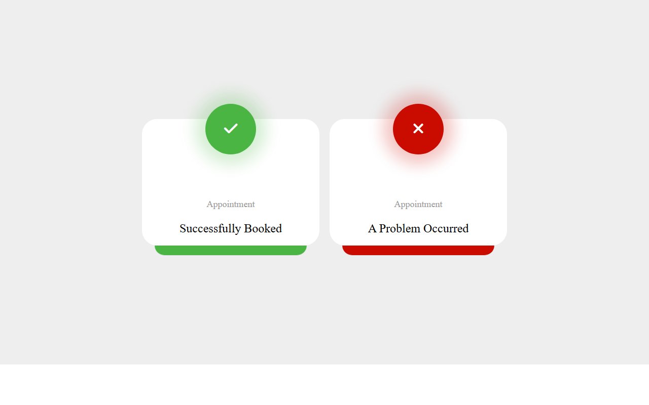 Awesome success and error message popup — Bootstrap 5 snippet preview