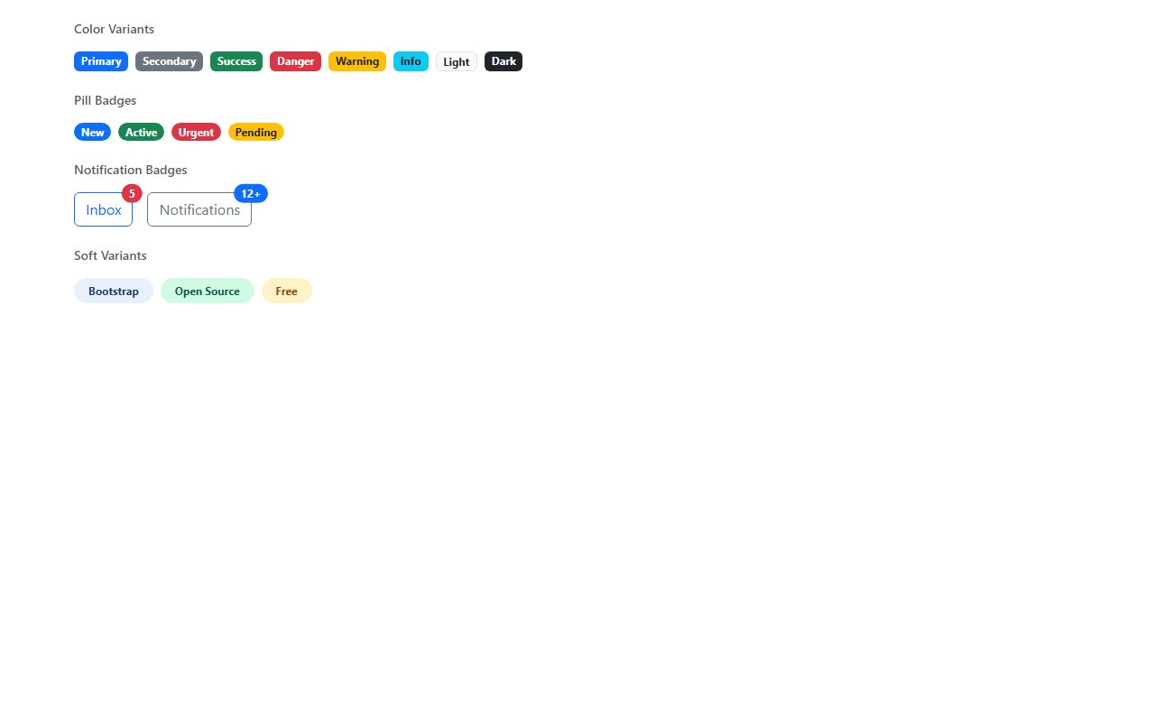 Badge Collection — Bootstrap 5 snippet preview
