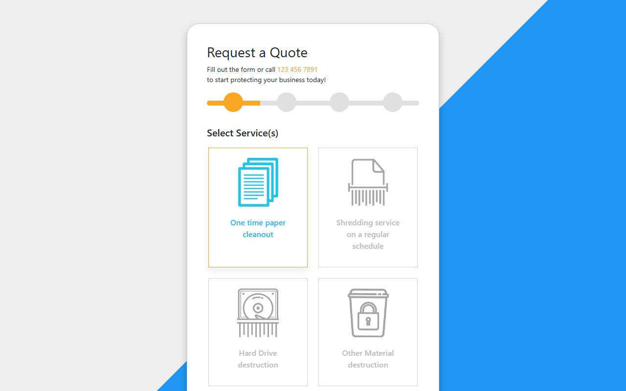 Bootstrap 5 Request quotation form wizard with validation — Bootstrap 5 snippet preview