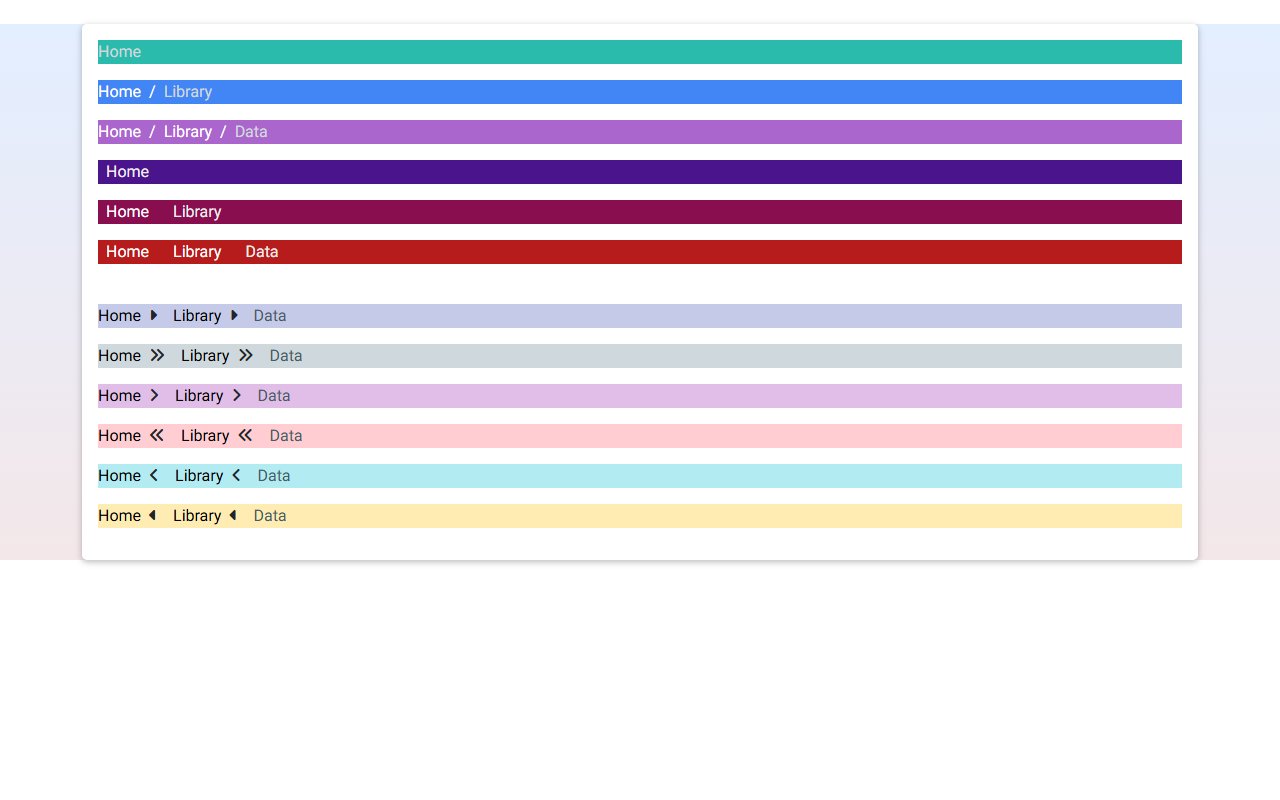 Bootstrap Breadcrumb & Material Design Breadcrumb snippets — Bootstrap 5 snippet preview