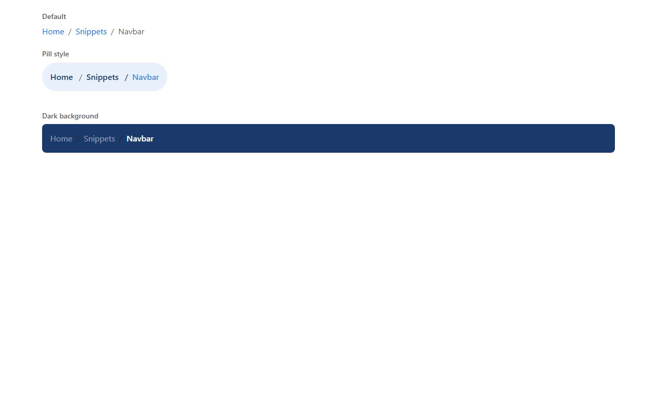 Breadcrumb Navigation — Bootstrap 5 snippet preview