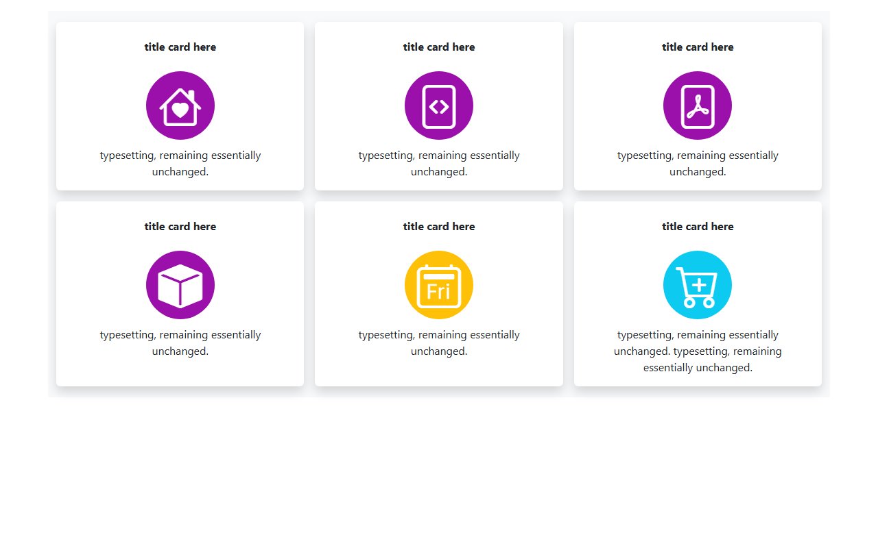 Colored responsive boxes boostrap 5.1.3 — Bootstrap 5 snippet preview