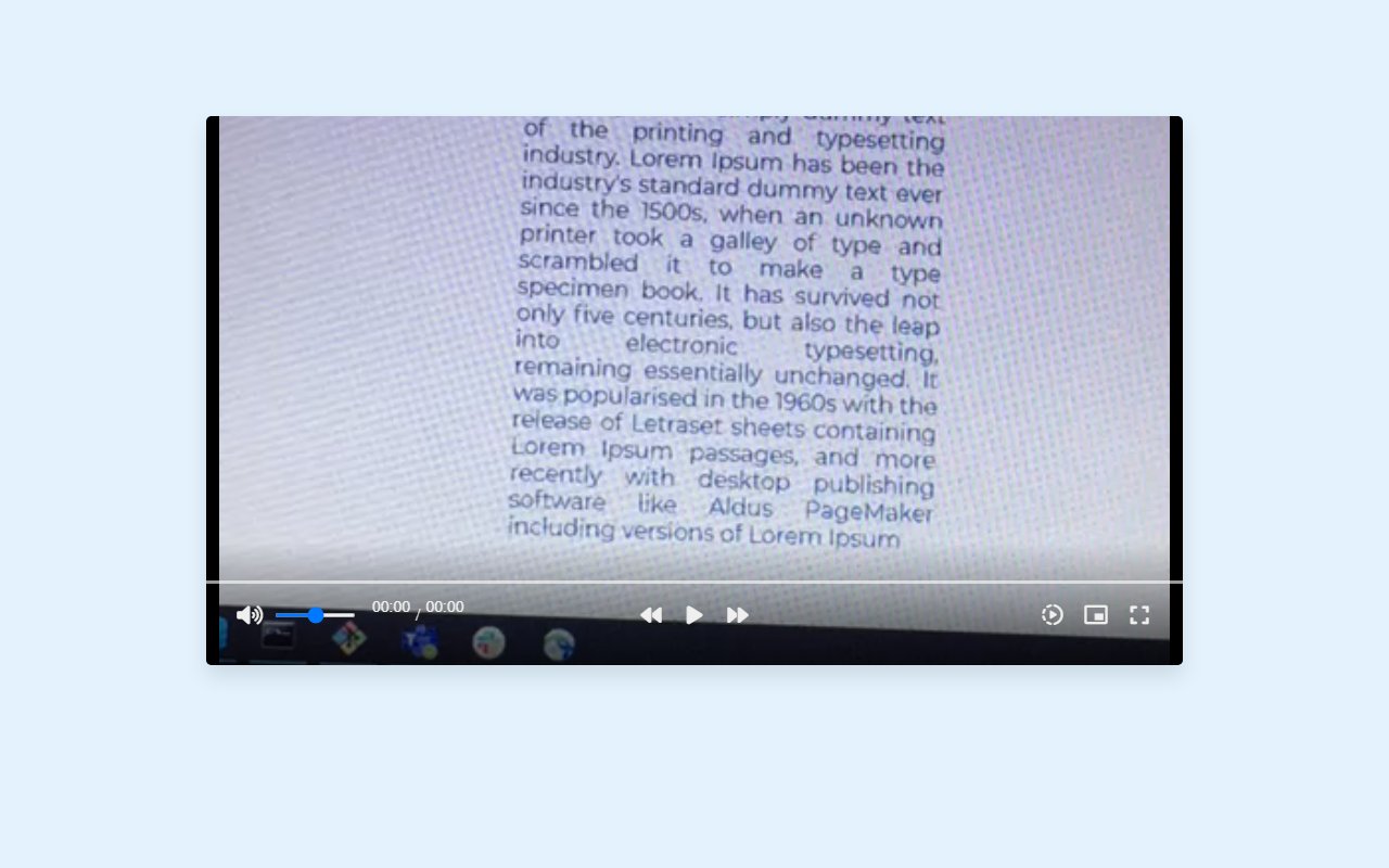 Custom Video Player with pure CSS and JavaScript [Source… — Bootstrap 5 snippet preview