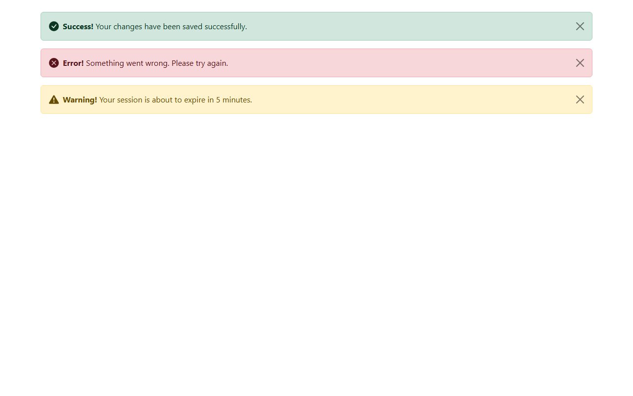 Dismissible Alert — Bootstrap 5 snippet preview