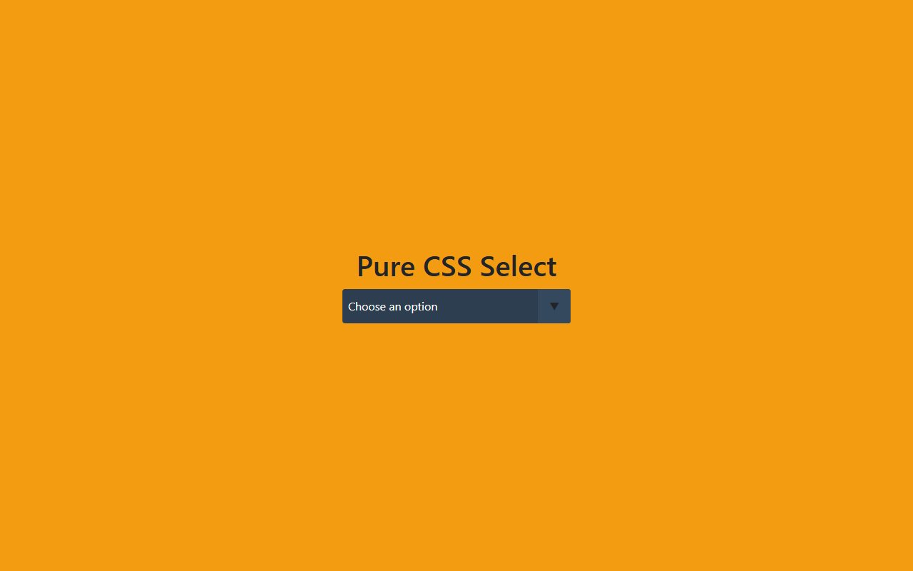 Dropdown Pure CSS Select option — Bootstrap 5 snippet preview