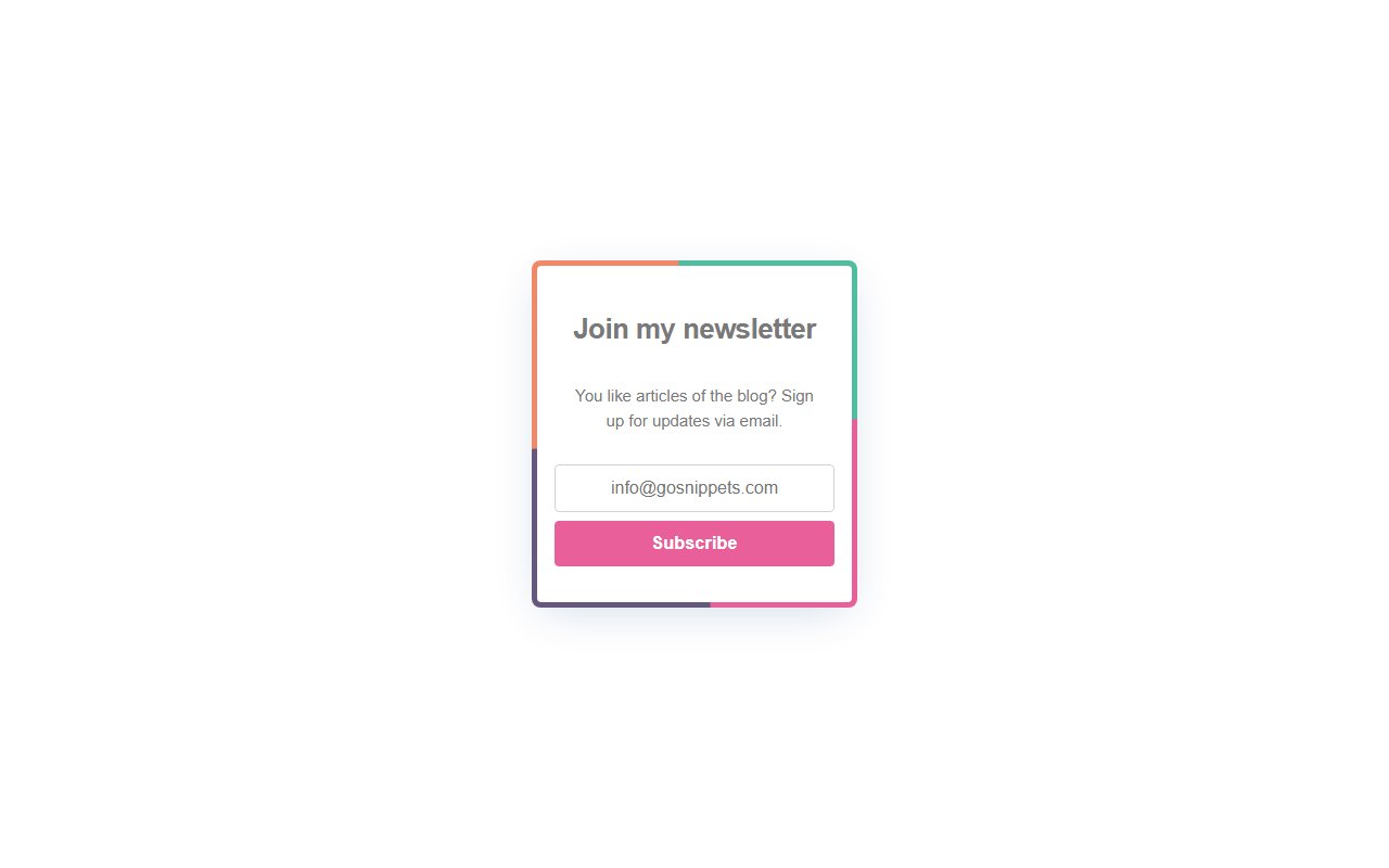 Fancy animated rainbow border with pure CSS — Bootstrap 5 snippet preview
