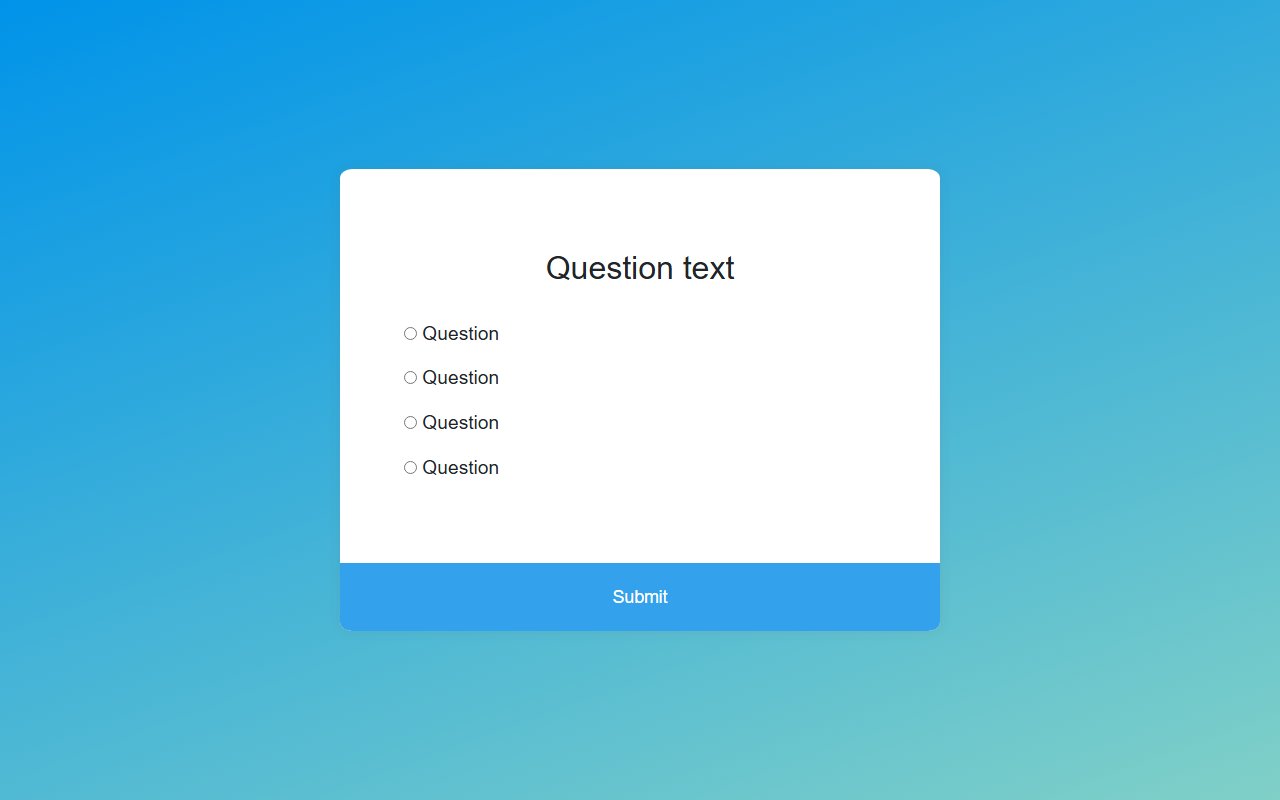 MCQs question and answer container with pure CSS &… — Bootstrap 5 snippet preview