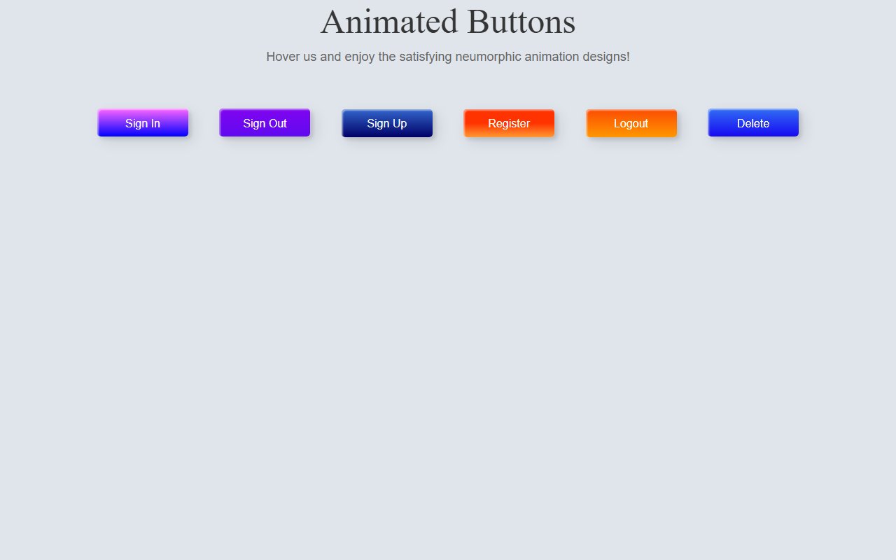 Neumorphic Animated Buttons — Bootstrap 5 snippet preview