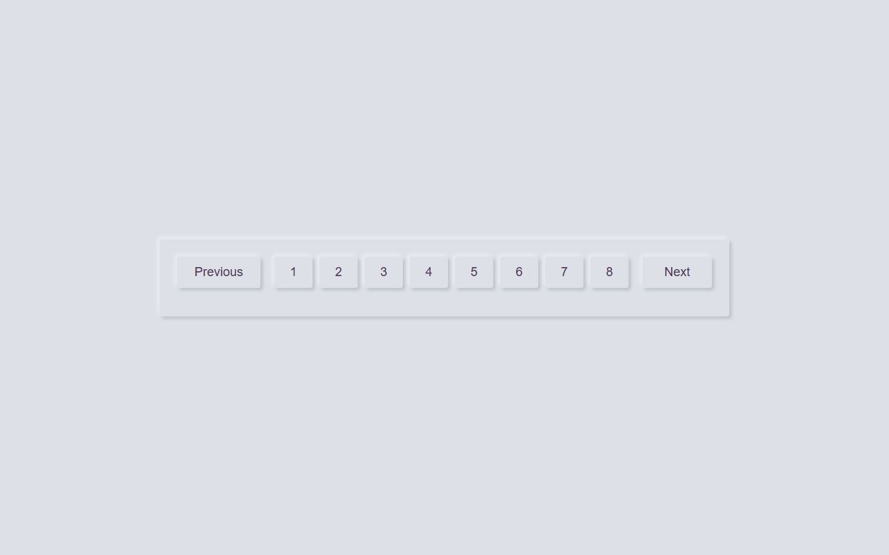 Neumorphism Pagination Design with pure CSS — Bootstrap 5 snippet preview