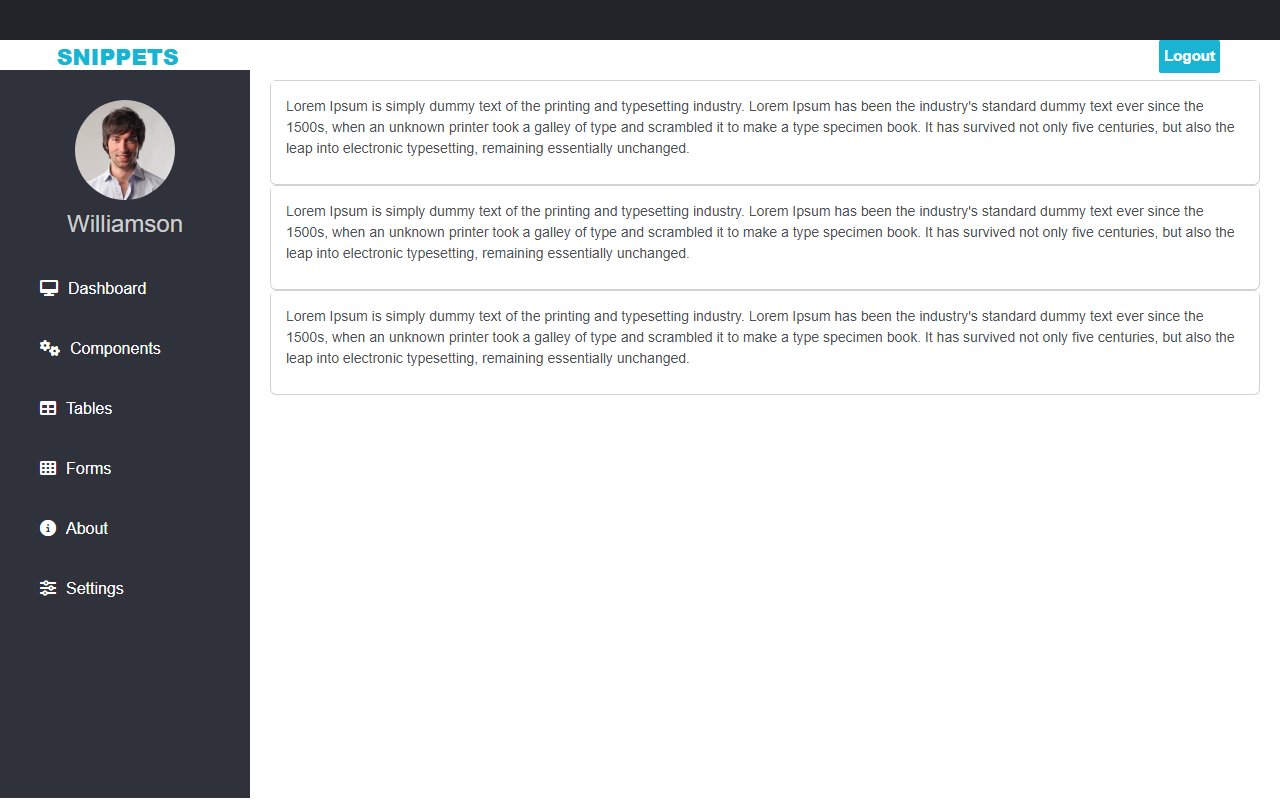 Responsive Sidebar Navigation for Dashboard — Bootstrap 5 snippet preview